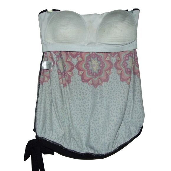 Venus Tankini Swimsuit Top Womens Size 10 animal pring black orange Built In Bra - Picture 7 of 8